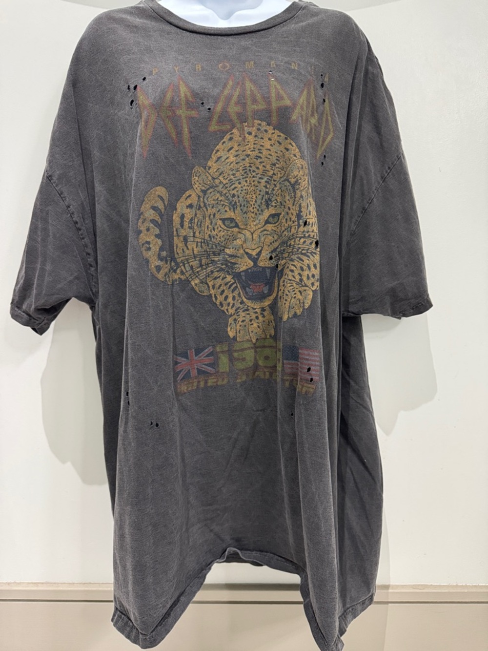 Def Leppard Leopard Graphic Short Sleeve Tee - Washed Black